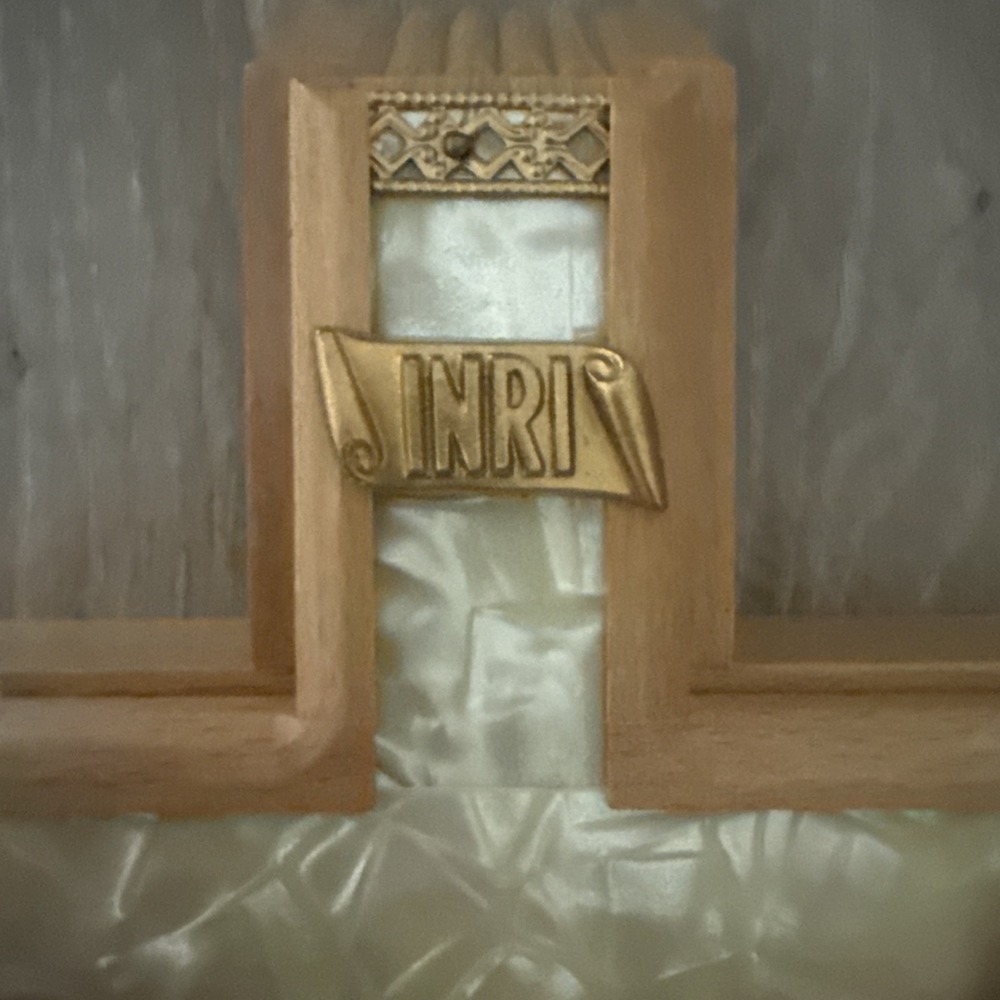 Vintage Wooden Crucifix with Jesus, Opens into Candle Holder/Holy Water - Picture 2 of 10